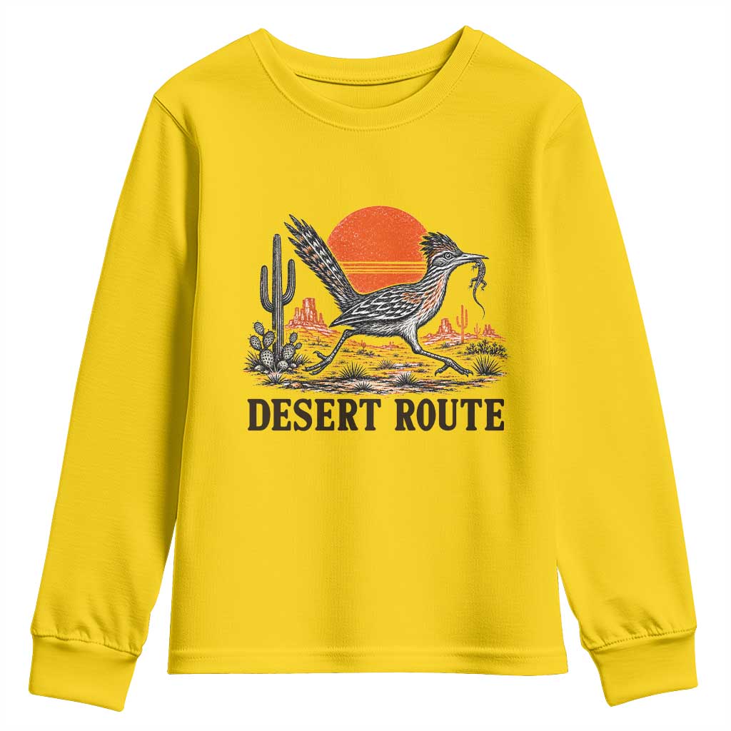 Arizona Roadrunner Bird Desert Landscape Cactus Youth Sweatshirt