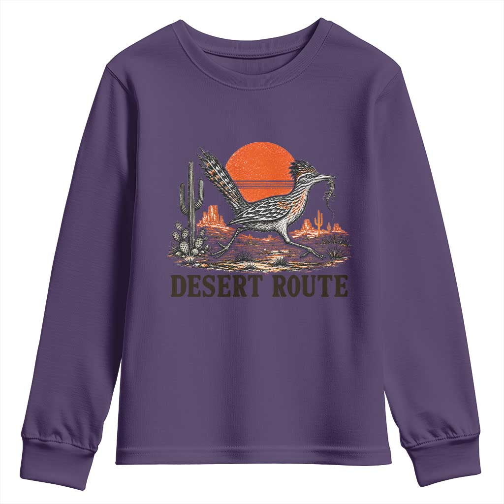 Arizona Roadrunner Bird Desert Landscape Cactus Youth Sweatshirt