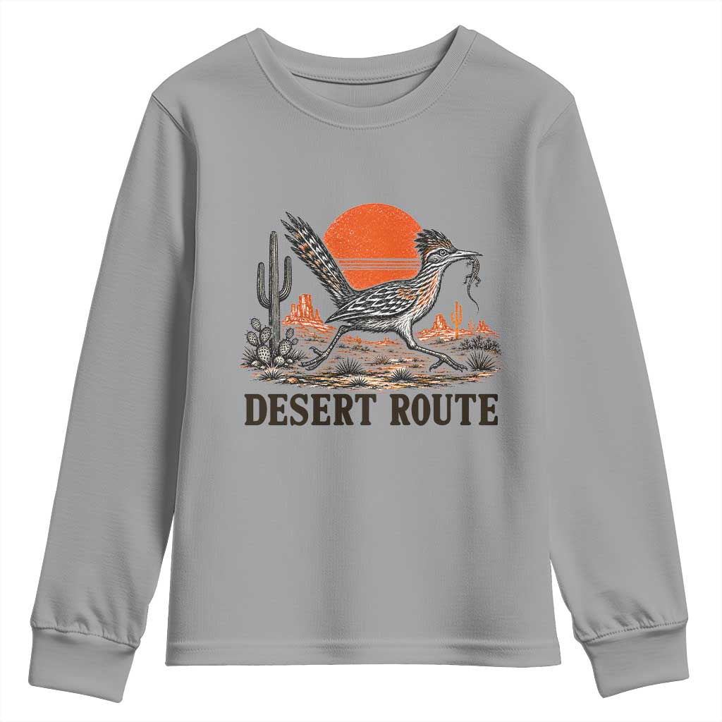 Arizona Roadrunner Bird Desert Landscape Cactus Youth Sweatshirt