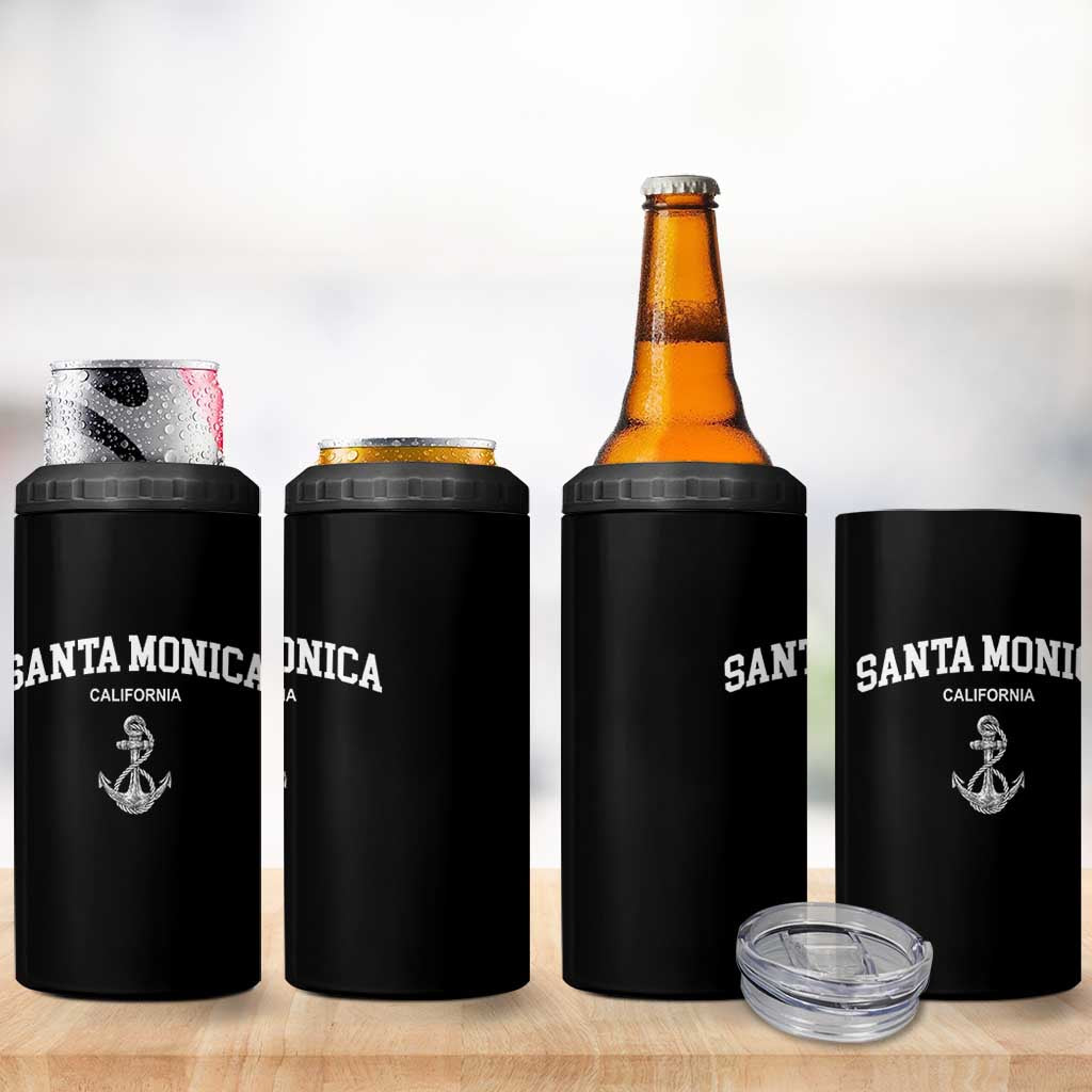 Santa Monica CA California Travel Souvenir 4 in 1 Can Cooler Tumbler