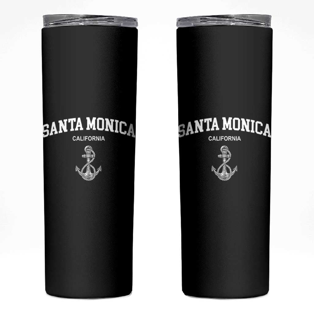 Santa Monica CA California Travel Souvenir Skinny Tumbler