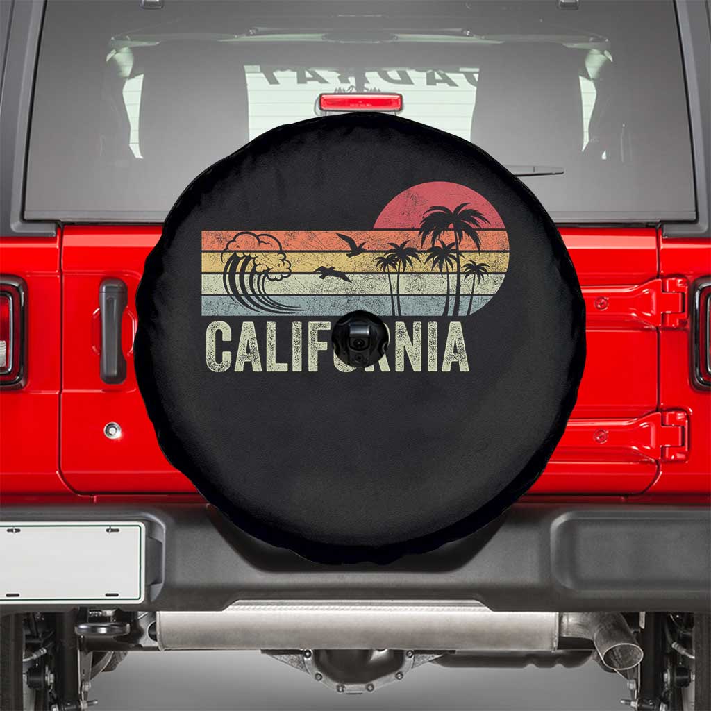 Retro California Beach Shirt, Vintage Cali Sunset Tee Spare Tire Cover