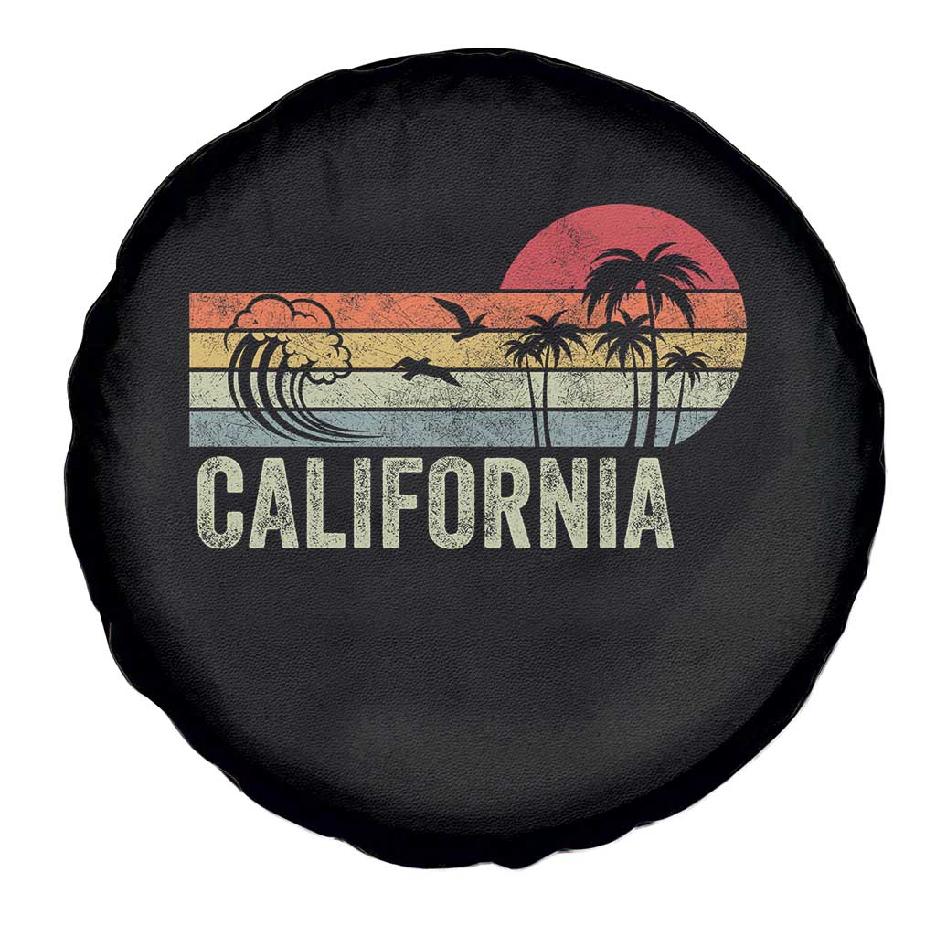 Retro California Beach Shirt, Vintage Cali Sunset Tee Spare Tire Cover
