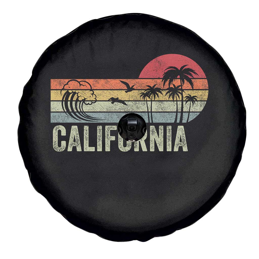 Retro California Beach Shirt, Vintage Cali Sunset Tee Spare Tire Cover
