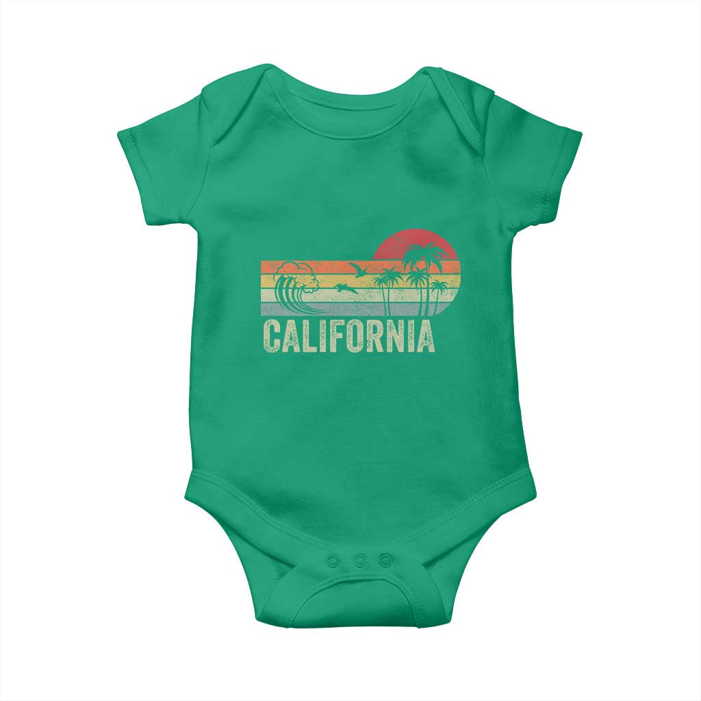 Retro California Beach Shirt, Vintage Cali Sunset Tee Baby Onesie