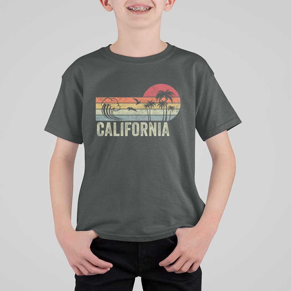 Retro California Beach Shirt, Vintage Cali Sunset Tee T Shirt For Kid