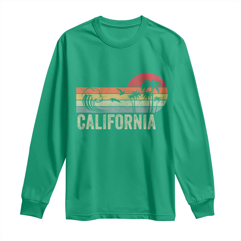 Retro California Beach Shirt, Vintage Cali Sunset Tee Long Sleeve Shirt