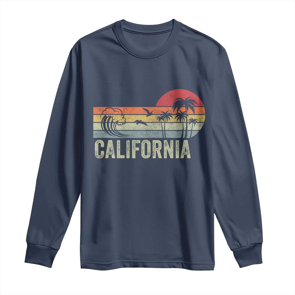 Retro California Beach Shirt, Vintage Cali Sunset Tee Long Sleeve Shirt