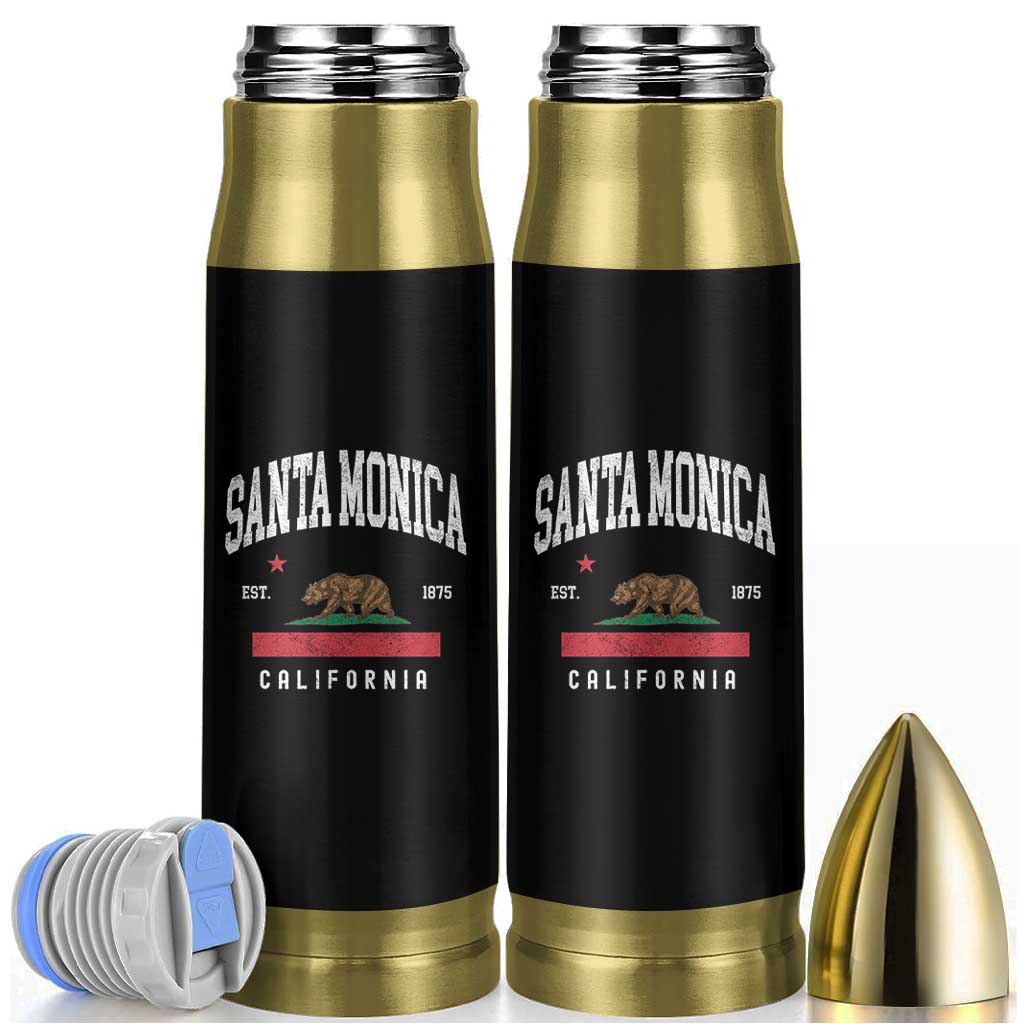 Santa Monica California Flag CA Vintage Established Sports Bullet Tumbler