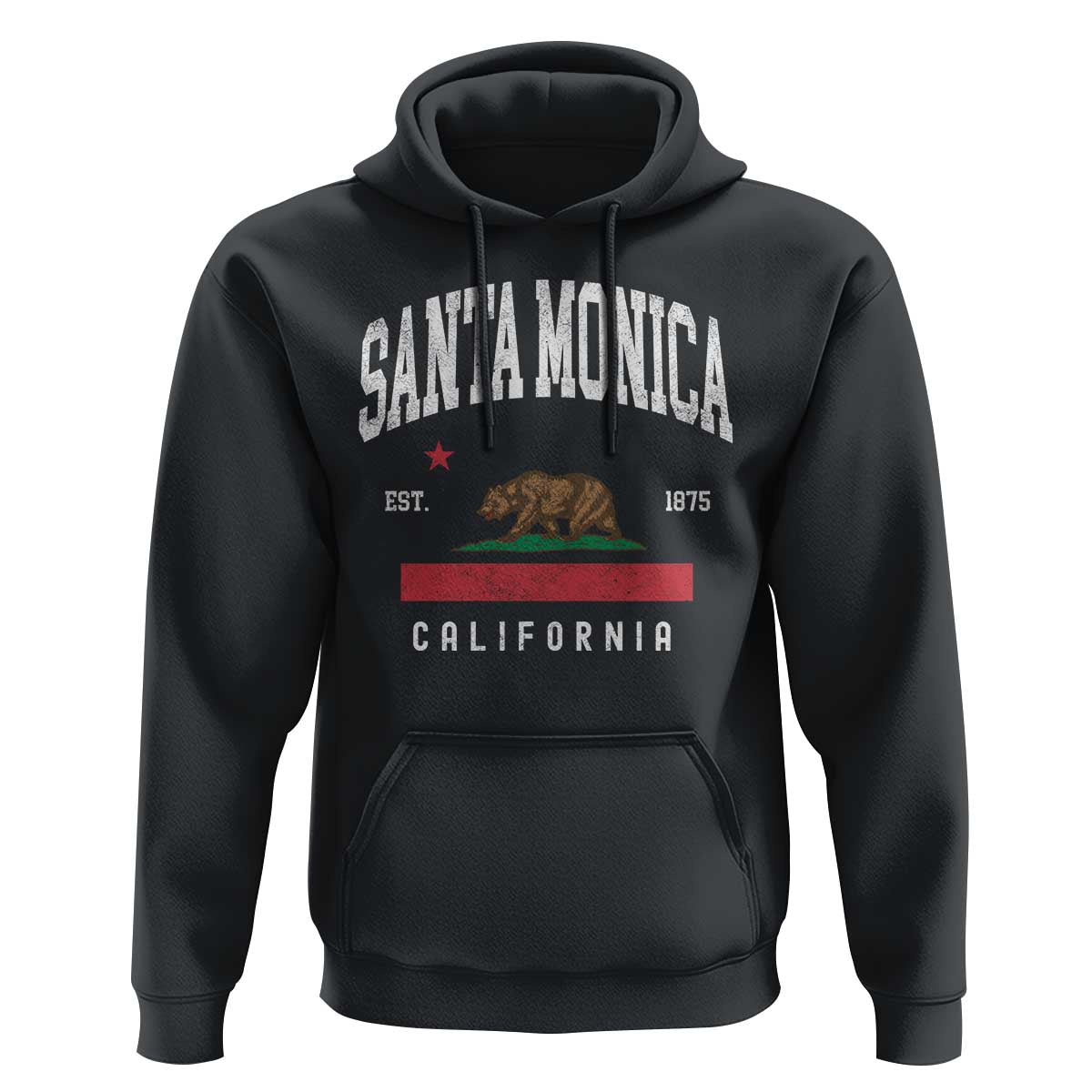 Santa Monica California Flag CA Vintage Established Sports Hoodie