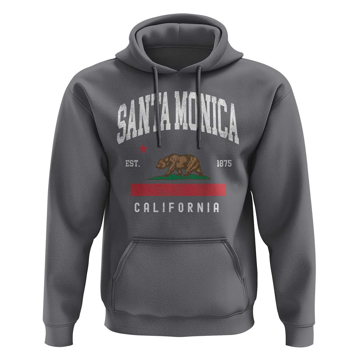 Santa Monica California Flag CA Vintage Established Sports Hoodie