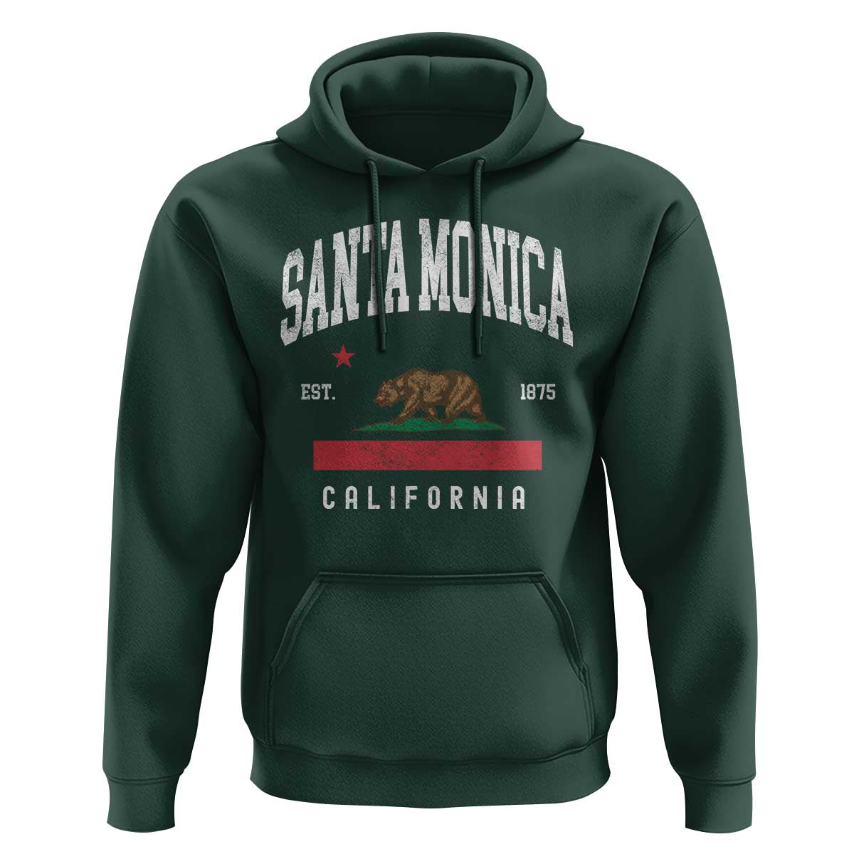 Santa Monica California Flag CA Vintage Established Sports Hoodie