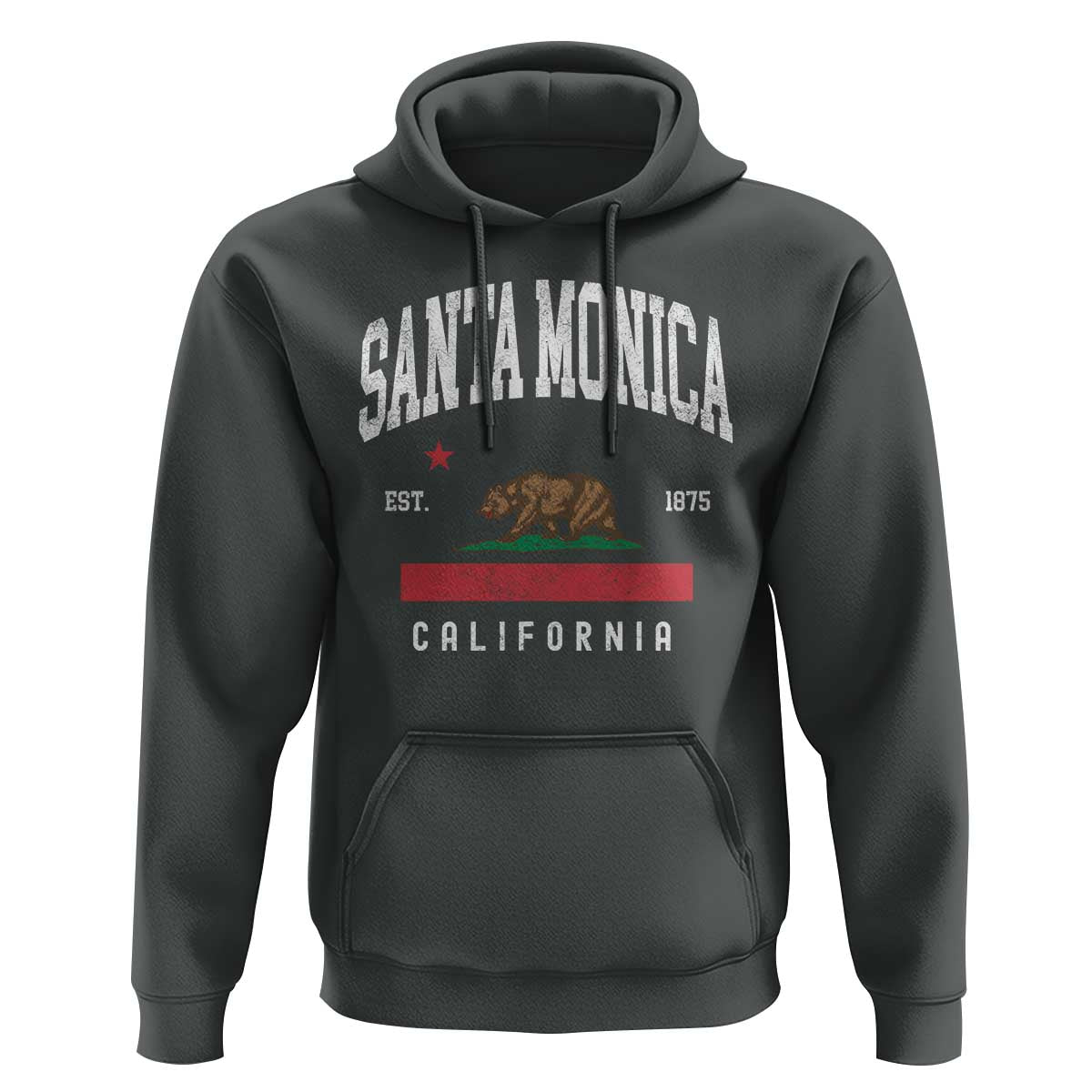 Santa Monica California Flag CA Vintage Established Sports Hoodie