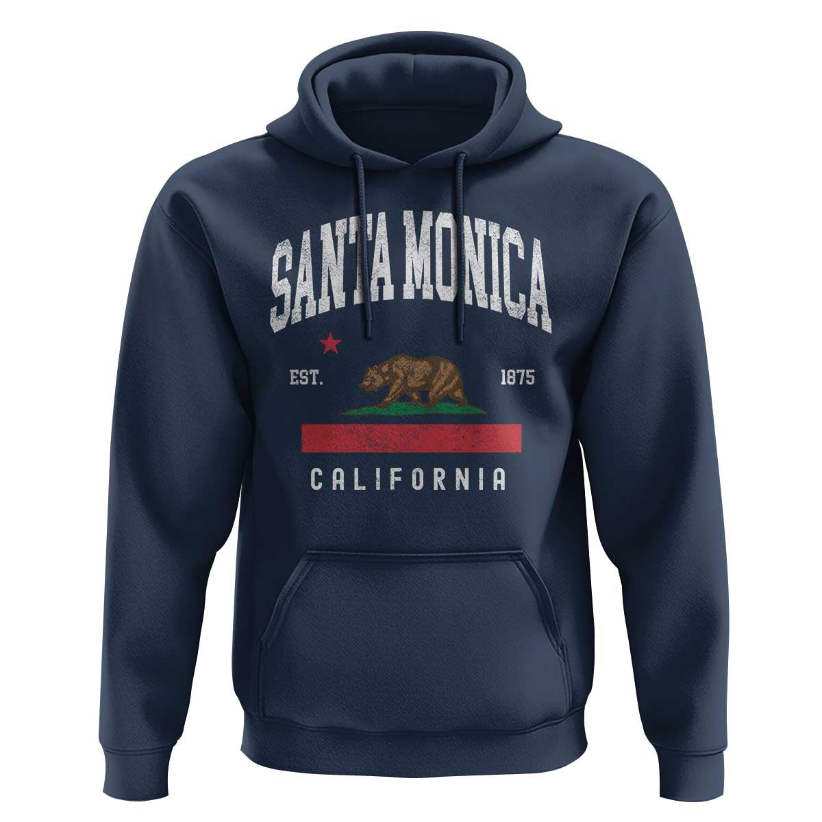 Santa Monica California Flag CA Vintage Established Sports Hoodie