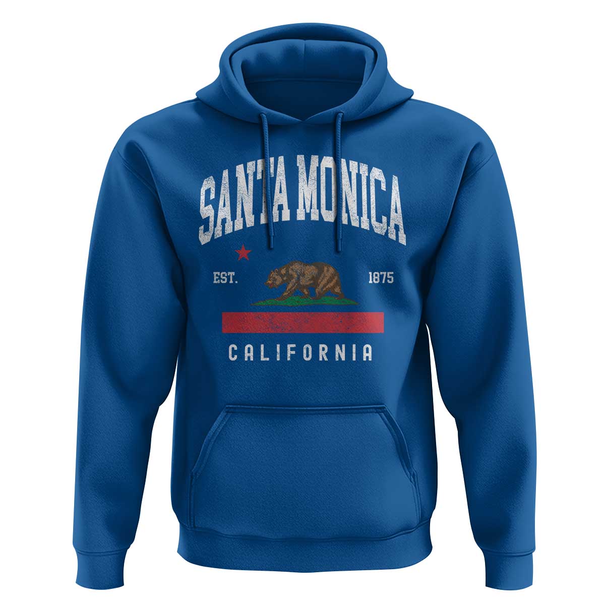 Santa Monica California Flag CA Vintage Established Sports Hoodie