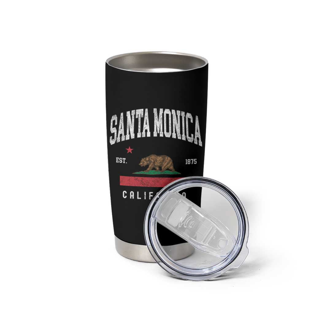 Santa Monica California Flag CA Vintage Established Sports Tumbler Cup