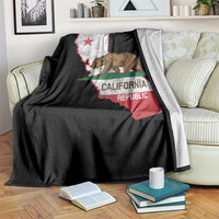 California Republic Cali Map Flag Distressed Style Throw Blanket