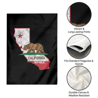 California Republic Cali Map Flag Distressed Style Garden Flag
