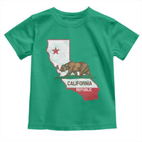 California Republic Cali Map Flag Distressed Style Toddler T Shirt