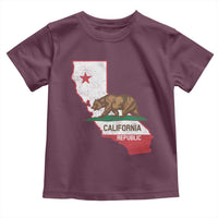 California Republic Cali Map Flag Distressed Style Toddler T Shirt