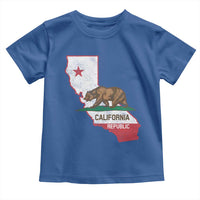 California Republic Cali Map Flag Distressed Style Toddler T Shirt