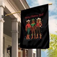 Black African American Cowgirl Christmas Garden Flag Retro Western Howdy - Wonder Print Shop