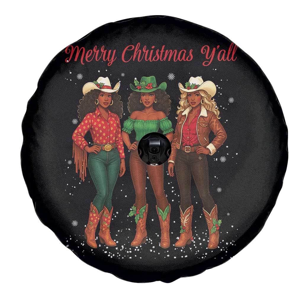 Black African American Cowgirl Christmas Spare Tire Cover Retro Western Howdy - Wonder Print Shop