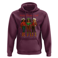 Black African American Cowgirl Christmas Hoodie Retro Western Howdy - Wonder Print Shop