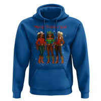 Black African American Cowgirl Christmas Hoodie Retro Western Howdy - Wonder Print Shop