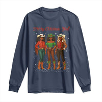 Black African American Cowgirl Christmas Long Sleeve Shirt Retro Western Howdy - Wonder Print Shop