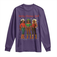 Black African American Cowgirl Christmas Long Sleeve Shirt Retro Western Howdy - Wonder Print Shop