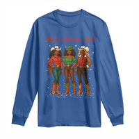 Black African American Cowgirl Christmas Long Sleeve Shirt Retro Western Howdy - Wonder Print Shop