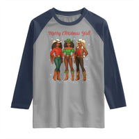 Black African American Cowgirl Christmas Raglan Shirt Retro Western Howdy - Wonder Print Shop
