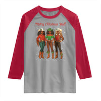 Black African American Cowgirl Christmas Raglan Shirt Retro Western Howdy - Wonder Print Shop