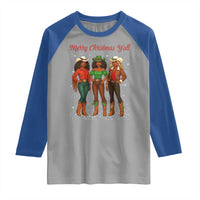 Black African American Cowgirl Christmas Raglan Shirt Retro Western Howdy - Wonder Print Shop