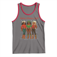 Black African American Cowgirl Christmas Tank Top Retro Western Howdy - Wonder Print Shop