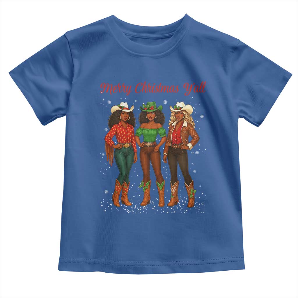 Black African American Cowgirl Christmas Toddler T Shirt Retro Western Howdy - Wonder Print Shop