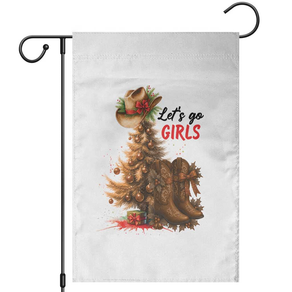 Christmas Cowgirl Boots Garden Flag Western Cowboy Hat Howdy - Wonder Print Shop