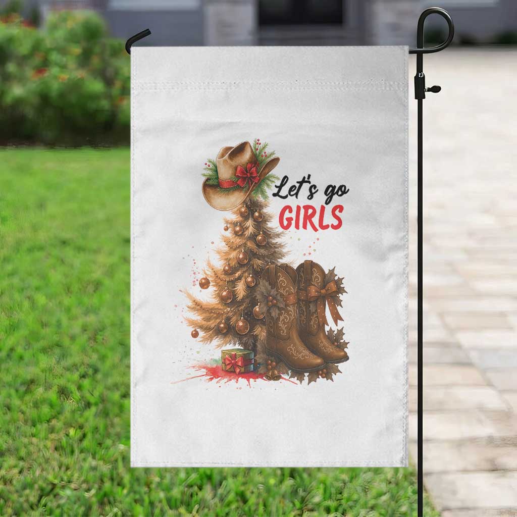Christmas Cowgirl Boots Garden Flag Western Cowboy Hat Howdy - Wonder Print Shop