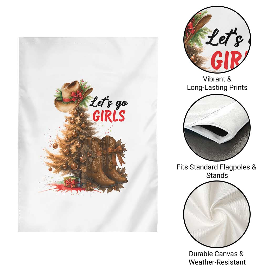 Christmas Cowgirl Boots Garden Flag Western Cowboy Hat Howdy - Wonder Print Shop