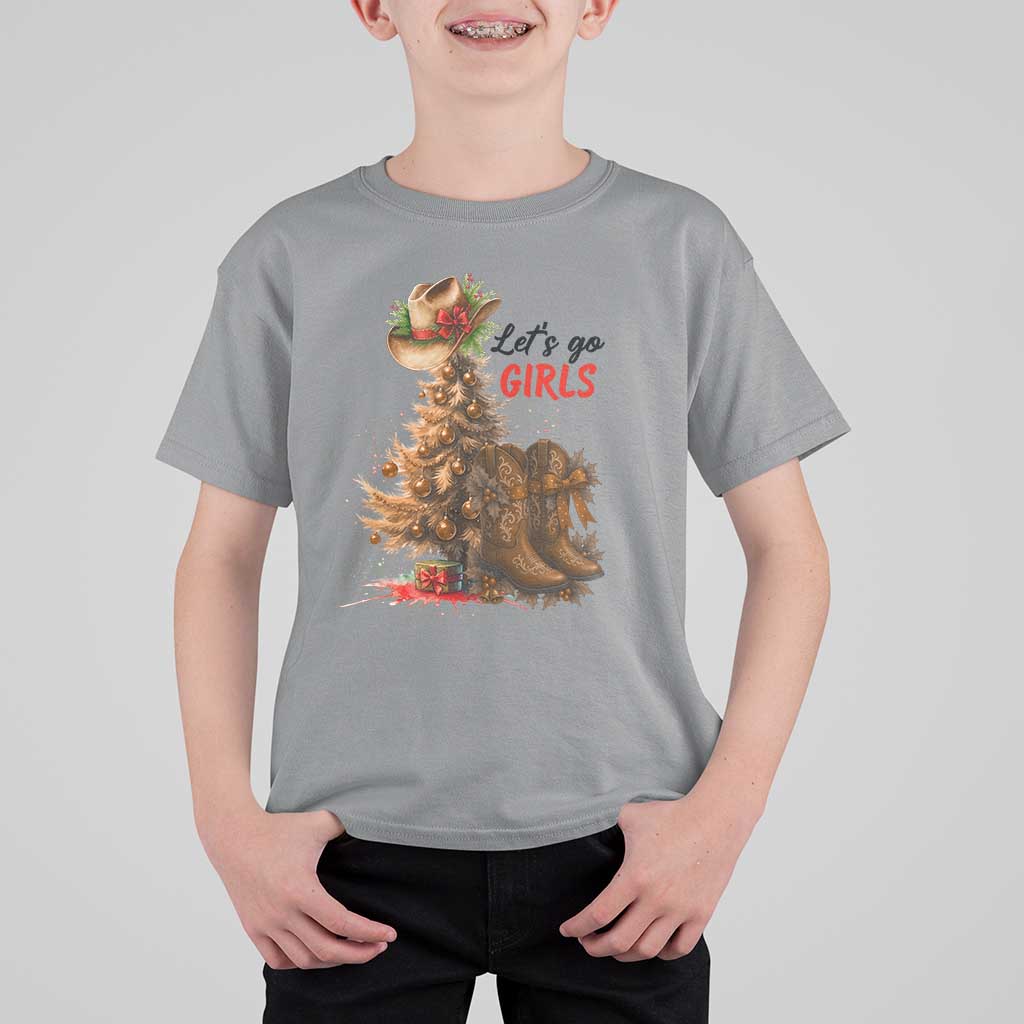 Christmas Cowgirl Boots T Shirt For Kid Western Cowboy Hat Howdy - Wonder Print Shop