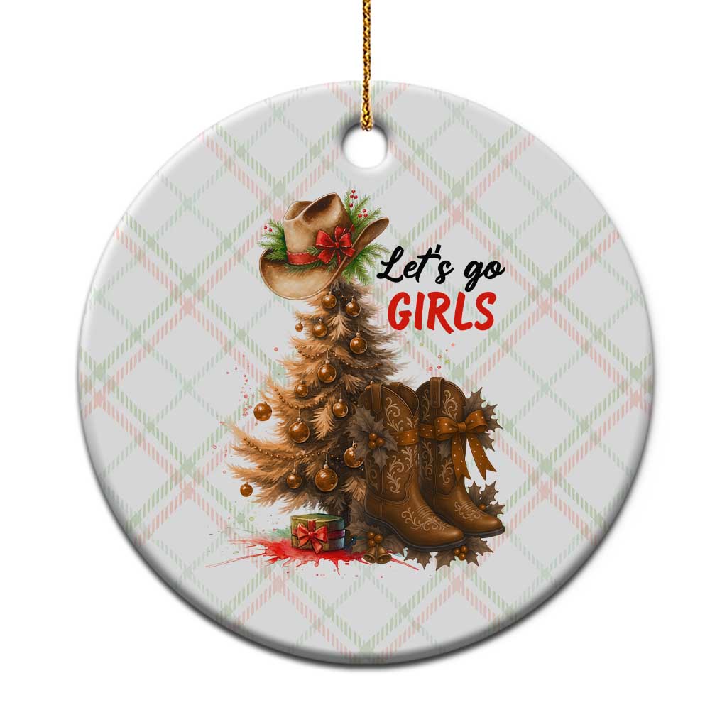 Christmas Cowgirl Boots Ceramic Ornament Western Cowboy Hat Howdy - Wonder Print Shop