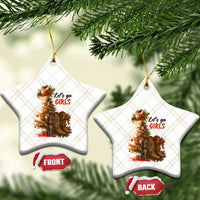 Christmas Cowgirl Boots Ceramic Ornament Western Cowboy Hat Howdy - Wonder Print Shop