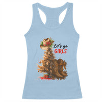 Christmas Cowgirl Boots Racerback Tank Top Western Cowboy Hat Howdy - Wonder Print Shop