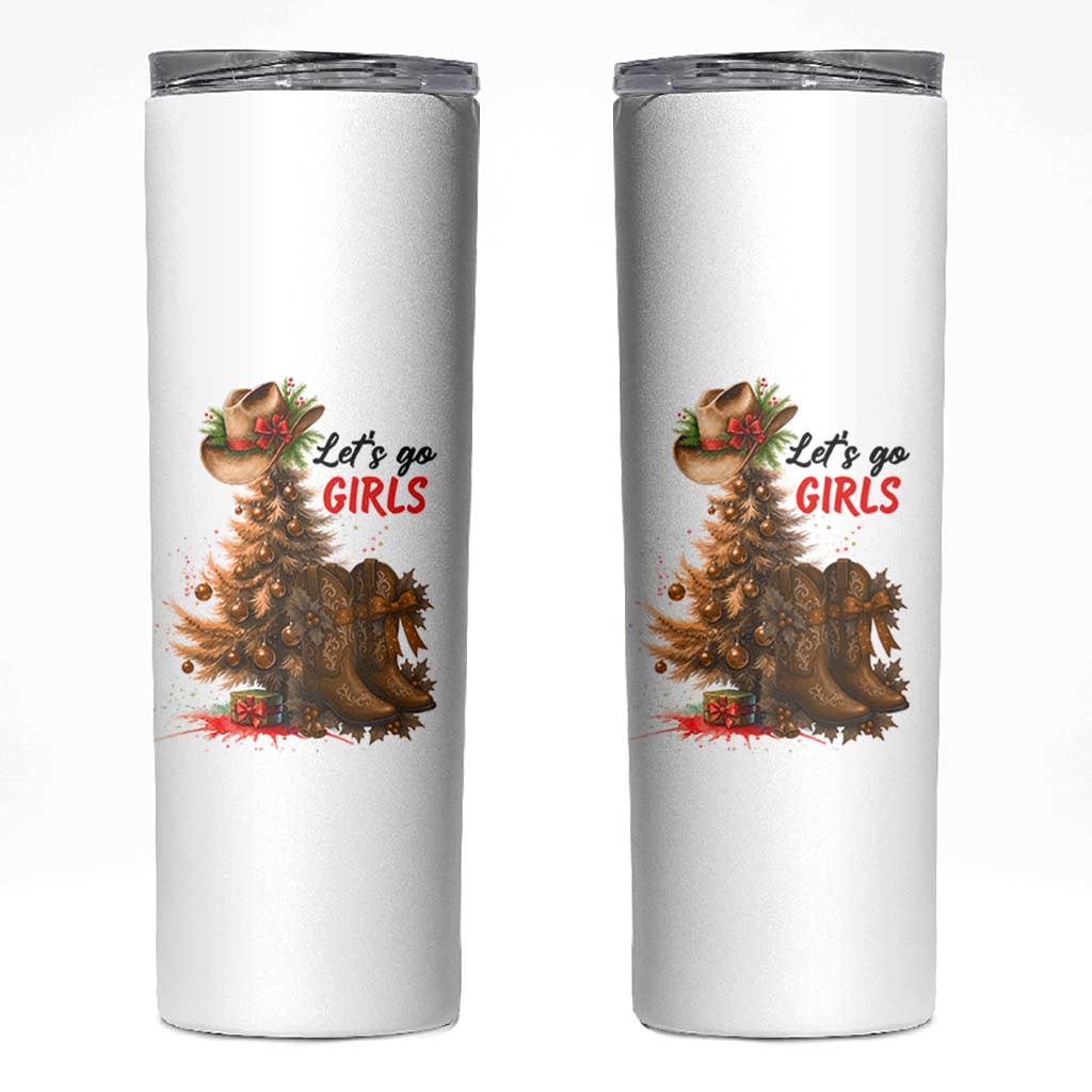 Christmas Cowgirl Boots Skinny Tumbler Western Cowboy Hat Howdy - Wonder Print Shop