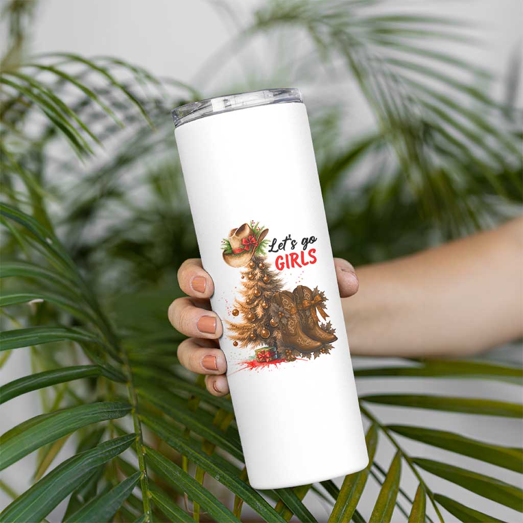 Christmas Cowgirl Boots Skinny Tumbler Western Cowboy Hat Howdy - Wonder Print Shop