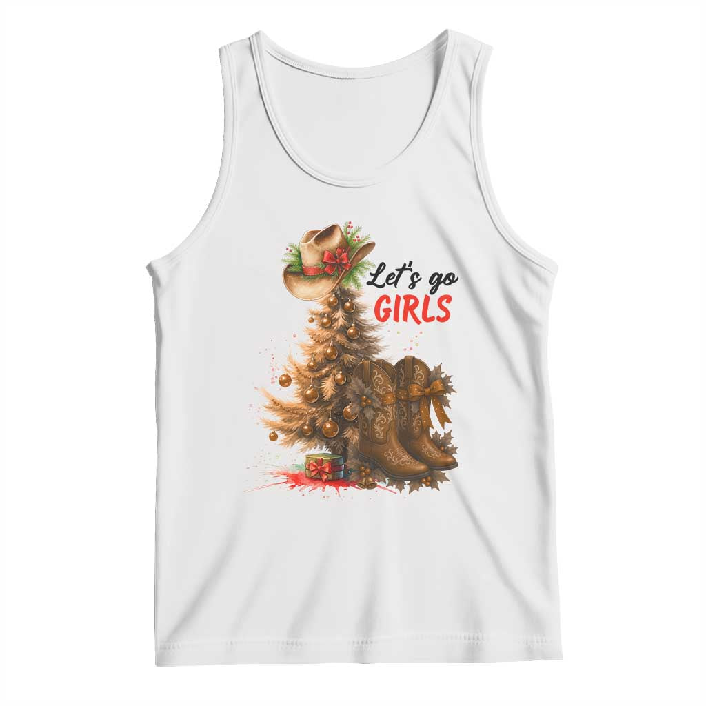 Christmas Cowgirl Boots Tank Top Western Cowboy Hat Howdy - Wonder Print Shop