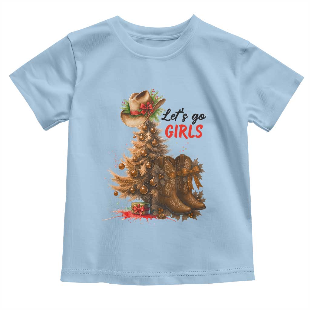 Christmas Cowgirl Boots Toddler T Shirt Western Cowboy Hat Howdy - Wonder Print Shop