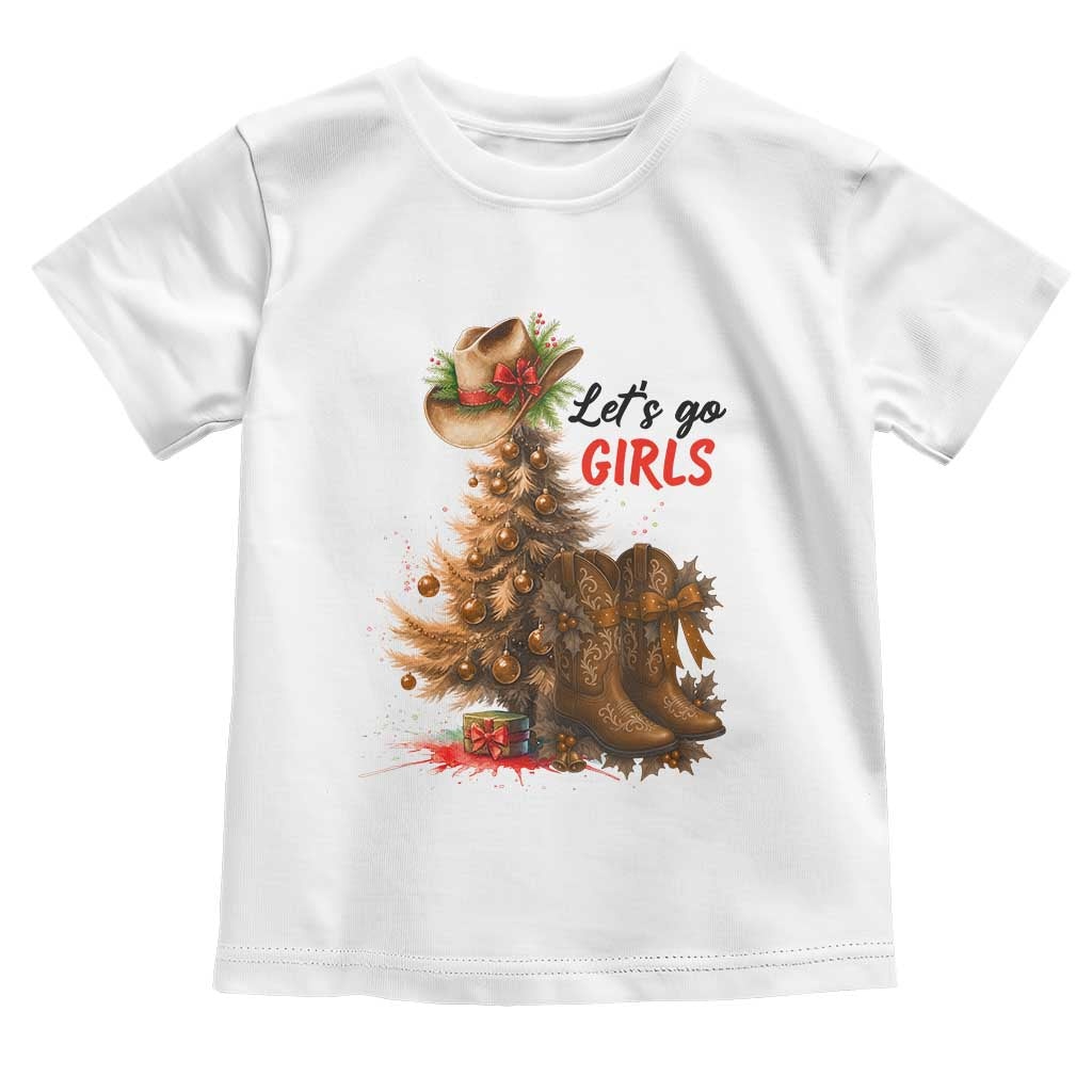 Christmas Cowgirl Boots Toddler T Shirt Western Cowboy Hat Howdy - Wonder Print Shop