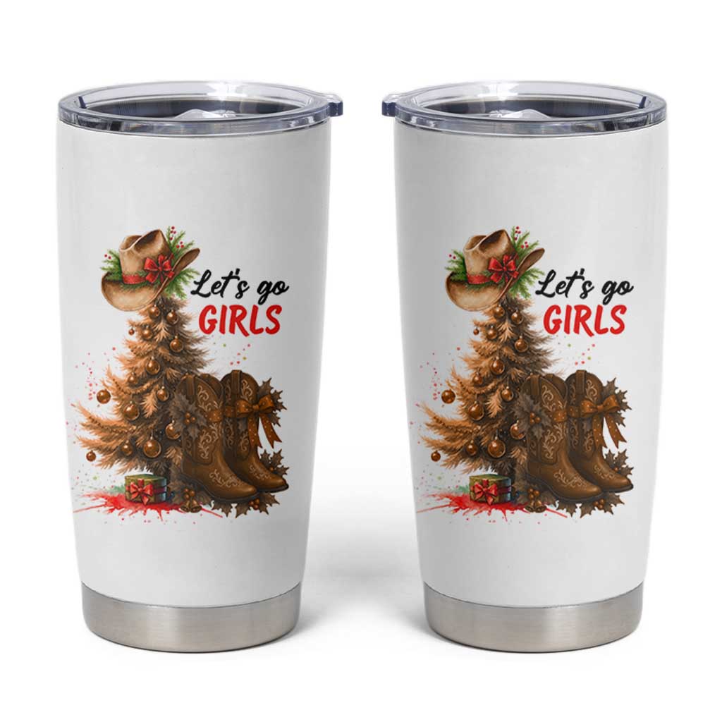 Christmas Cowgirl Boots Tumbler Cup Western Cowboy Hat Howdy - Wonder Print Shop
